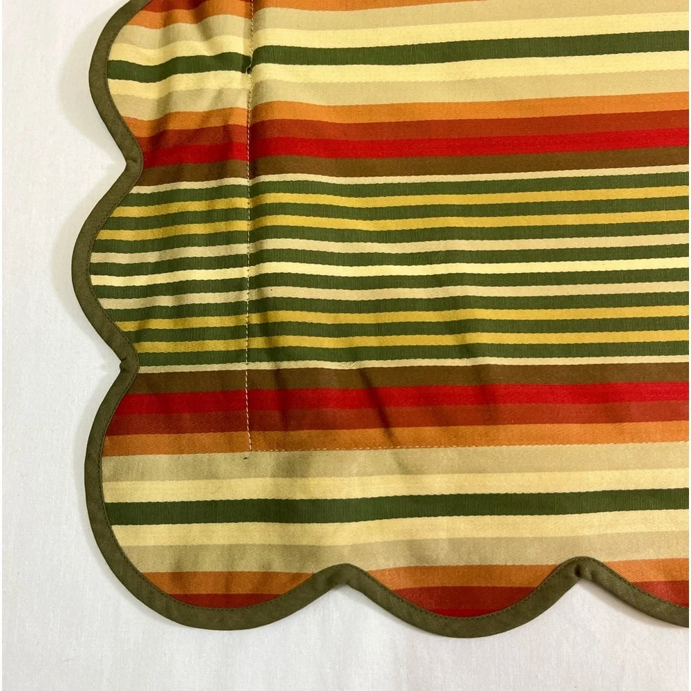Jane Wilner 26” Striped Euro Sham Haute Couture Linens, 2.5” Scalloped Flange